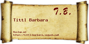 Tittl Barbara névjegykártya